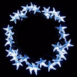 ALEKO 30-Light LED White Starfish Solar String Lights, 18.5 ft. Outdoor Specialty Lights thumbnail 1
