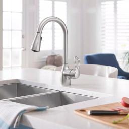 Moen Kleo Single-Handle Pull-Down Kitchen Faucet with Soap Dispenser, Spot Resist Stainless thumbnail 4