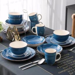 vancasso Bella 16-Piece Blue Porcelain Dinnerware Set, Service for 4 thumbnail 7