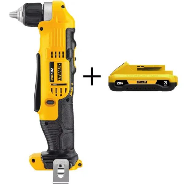 DEWALT 20V MAX Cordless 3/8 in. Right Angle Drill/Driver Kit with (1) 20V 3.0Ah Battery
