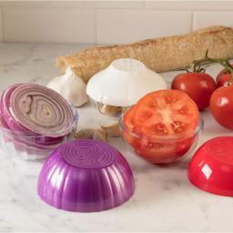 Hutzler Pro-Line 3-Piece Food Saver Set: Onion, Tomato, and Garlic Storage Containers thumbnail 1
