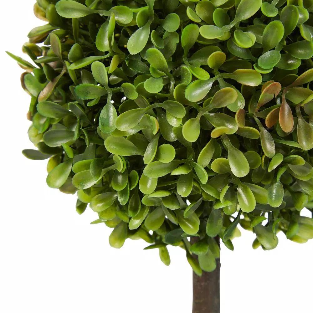 Pure Garden 12.5 in. Faux Boxwood Topiary Arrangement with Decorative Urn, Set of 3