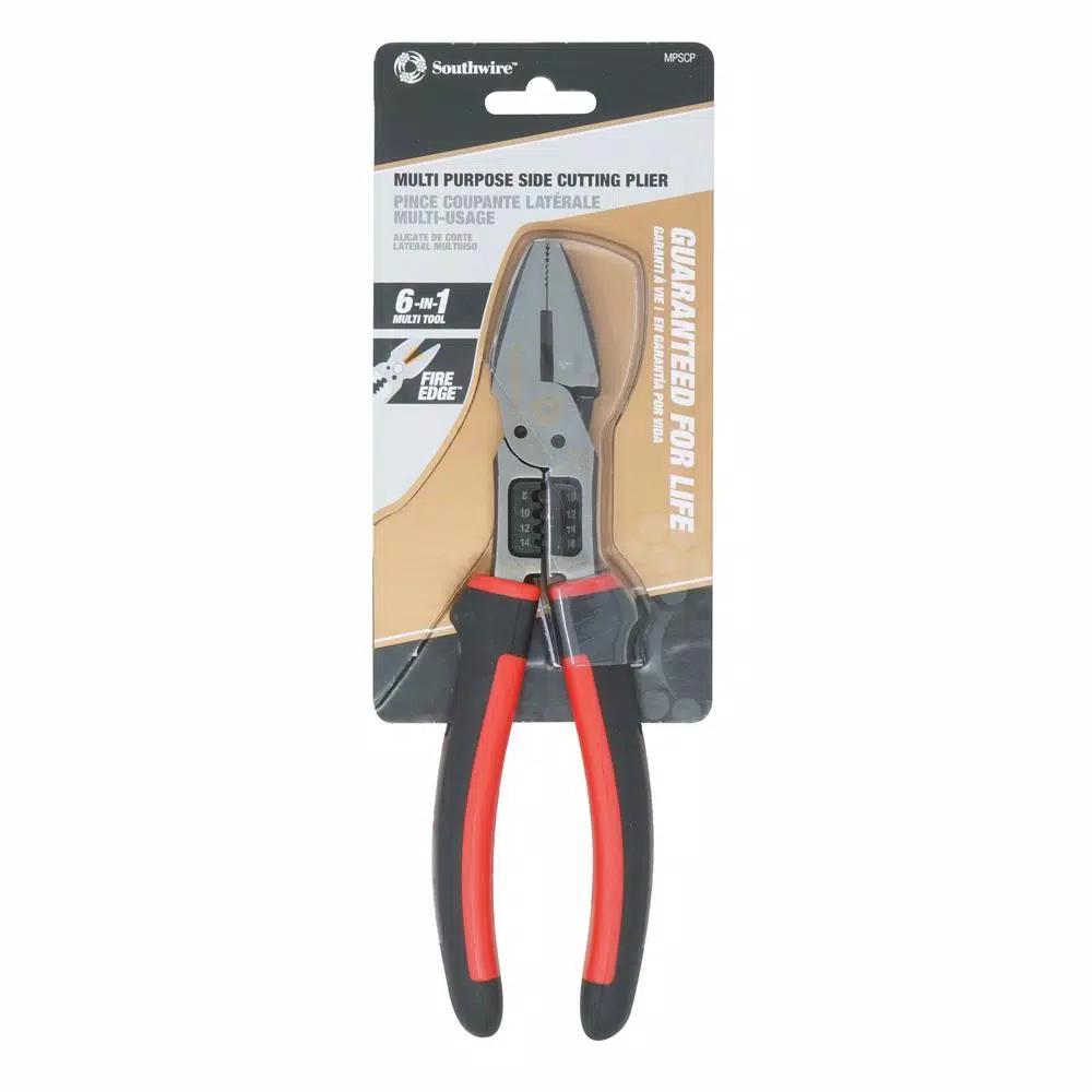 Southwire 8 in. Linesman Multi-Tool Pliers, 6-in-1 Cutting Pliers