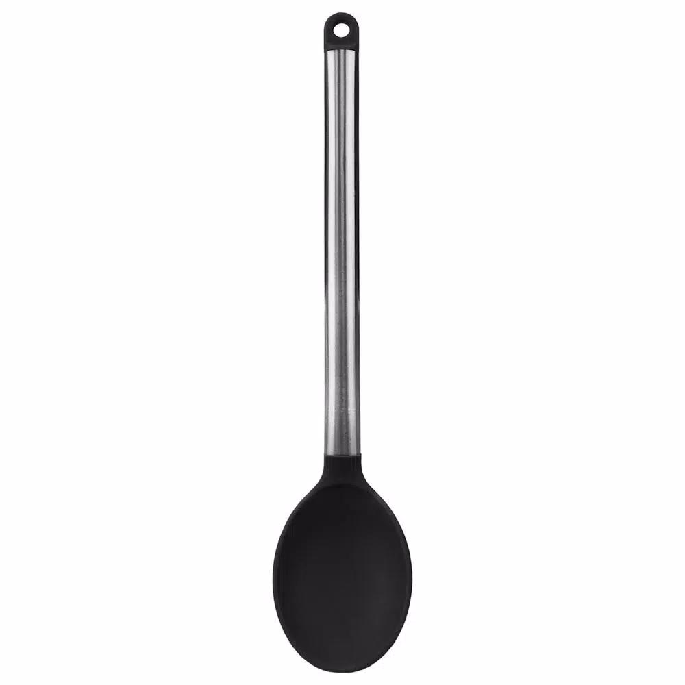Unbranded Stainless Steel and Silicone Solid Spoon - Black