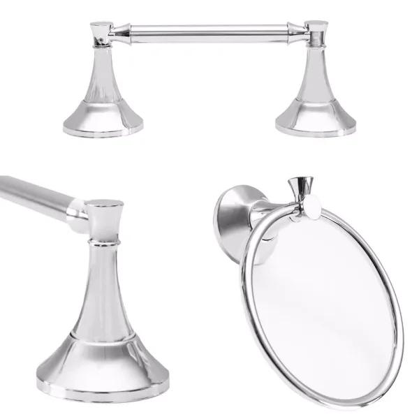 Arista Arlington 3-Piece Bathroom Hardware Set, Chrome Finish