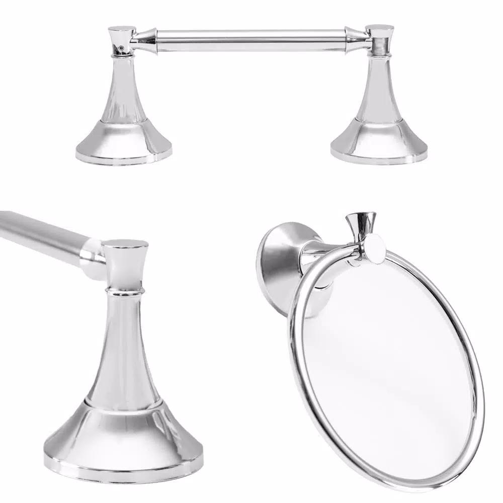 Arista Arlington 3-Piece Bathroom Hardware Set, Chrome Finish