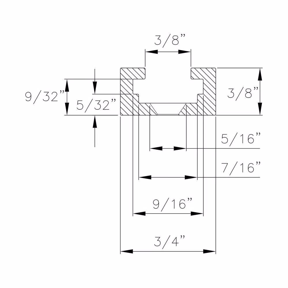 POWERTEC 36 in. Double-Cut Universal T-Track with Intersection Kit and Wood Screws