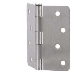 Design House 4 in. x 1/4 in. Radius Satin Nickel Steel Door Hinge Value Pack (3-Pack) thumbnail 4