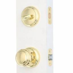 Baldwin Prestige Avendale Single Cylinder Handleset with Alcott Knob, Lifetime Polished Brass, SmartKey Security thumbnail 2