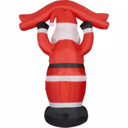 Fraser Hill Farm 10 ft. Santa Claus Inflatable with HO HO HO Sign and White Lights thumbnail 8
