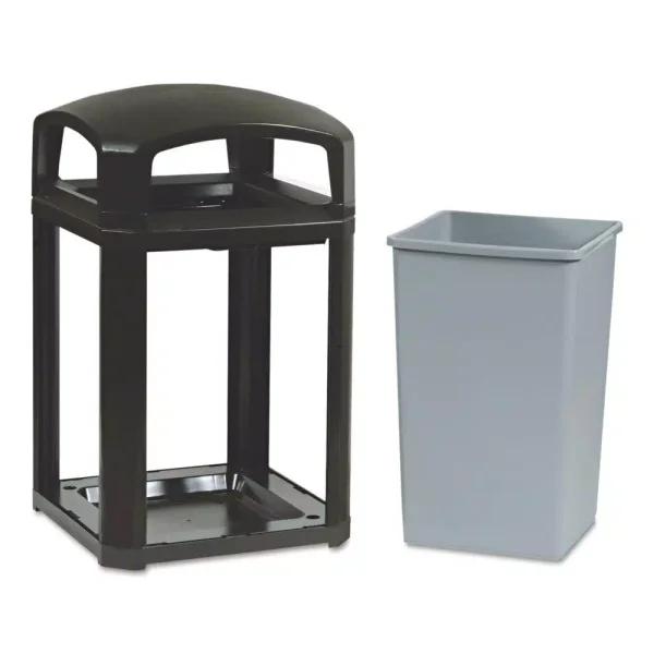 Rubbermaid Commercial Products Landmark Series 35 Gallon Domed Frame Trash Can with Rigid Liner, Sable