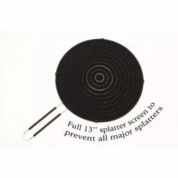 ExcelSteel 13 in. Silicone Splatter Screen with Non-Slip Heat-Resistant Grip, Stainless Steel Frame thumbnail 2
