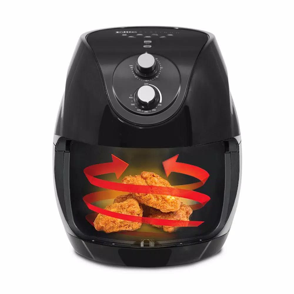 Maximatic Elite Platinum 6.5 Qt. Air Fryer, 1800W Oil-Free Countertop Cooker - Black