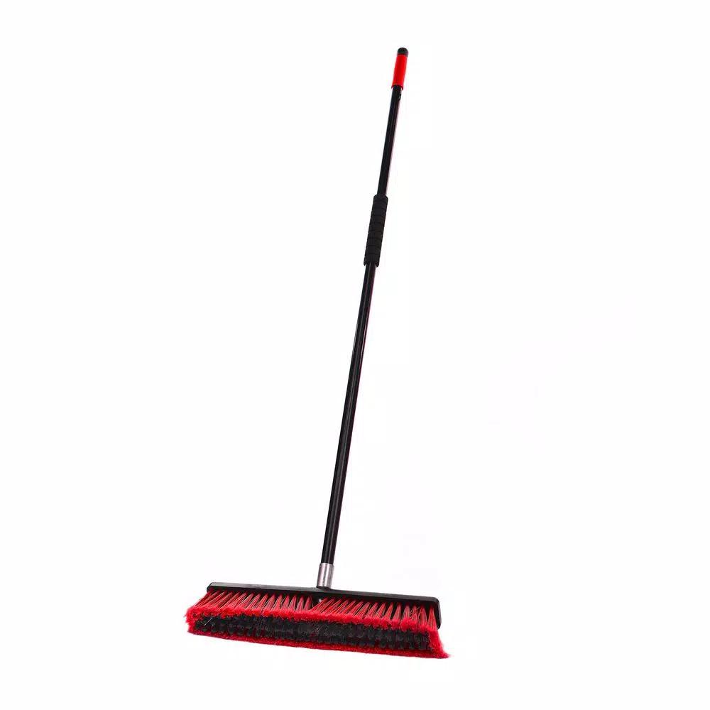 Alpine Industries 18 in. 2-in-1 Squeegee Push Broom, Red (3-Pack)