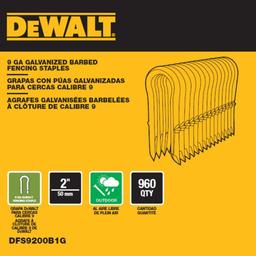 DEWALT 2 in. 9-Gauge Galvanized Barbed Paper Tape Fencing Staples, 960 Count thumbnail 2