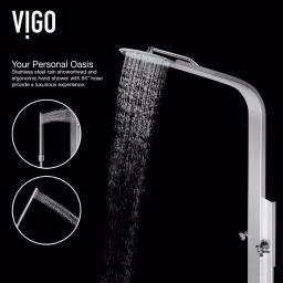 VIGO Mateo 59.5 in. Stainless Steel 6-Jet High Pressure Shower Panel System thumbnail 5