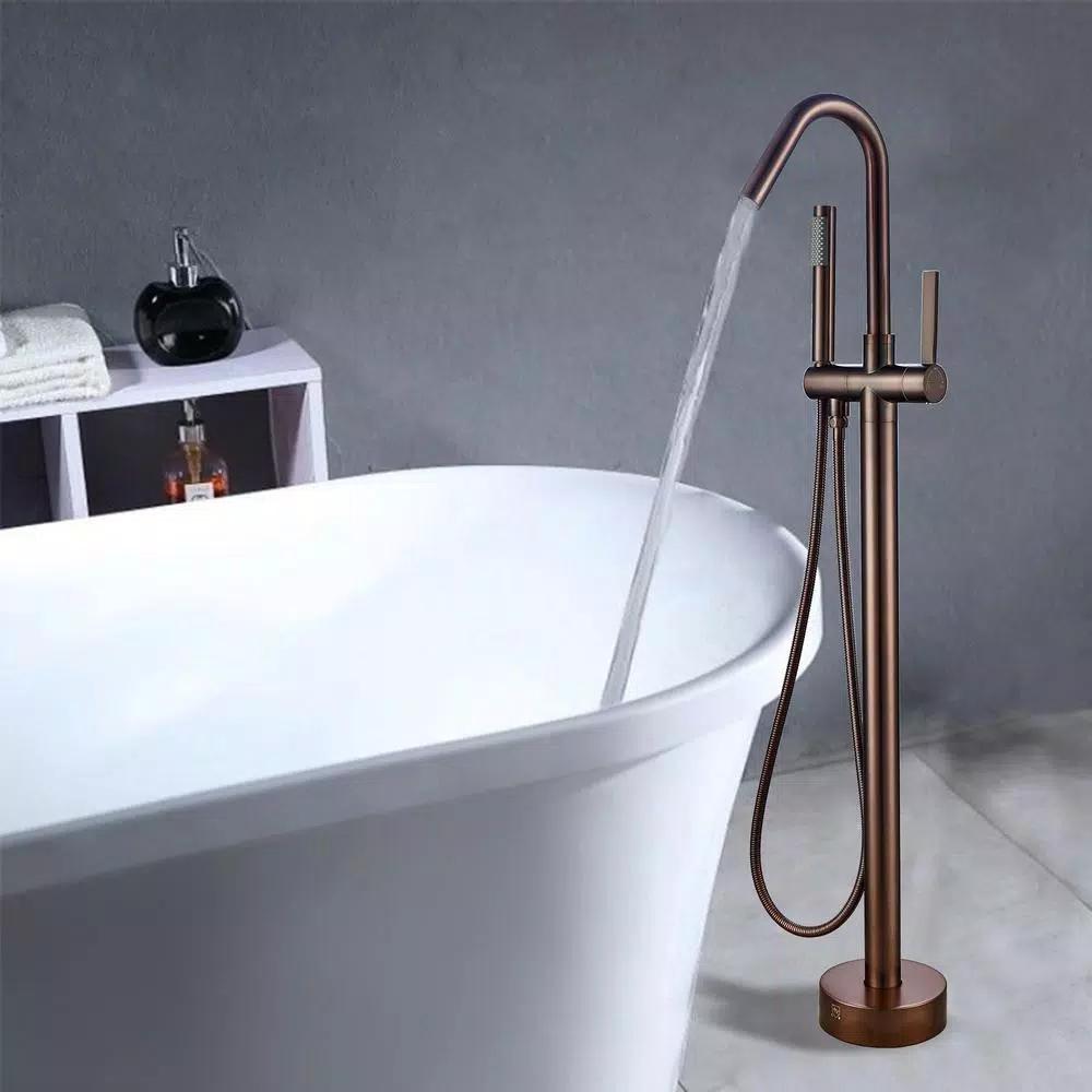 Vanity Art 40 in. Freestanding Single-Handle Claw Foot Tub Faucet with Hand Shower, Oil Rubbed Bronze