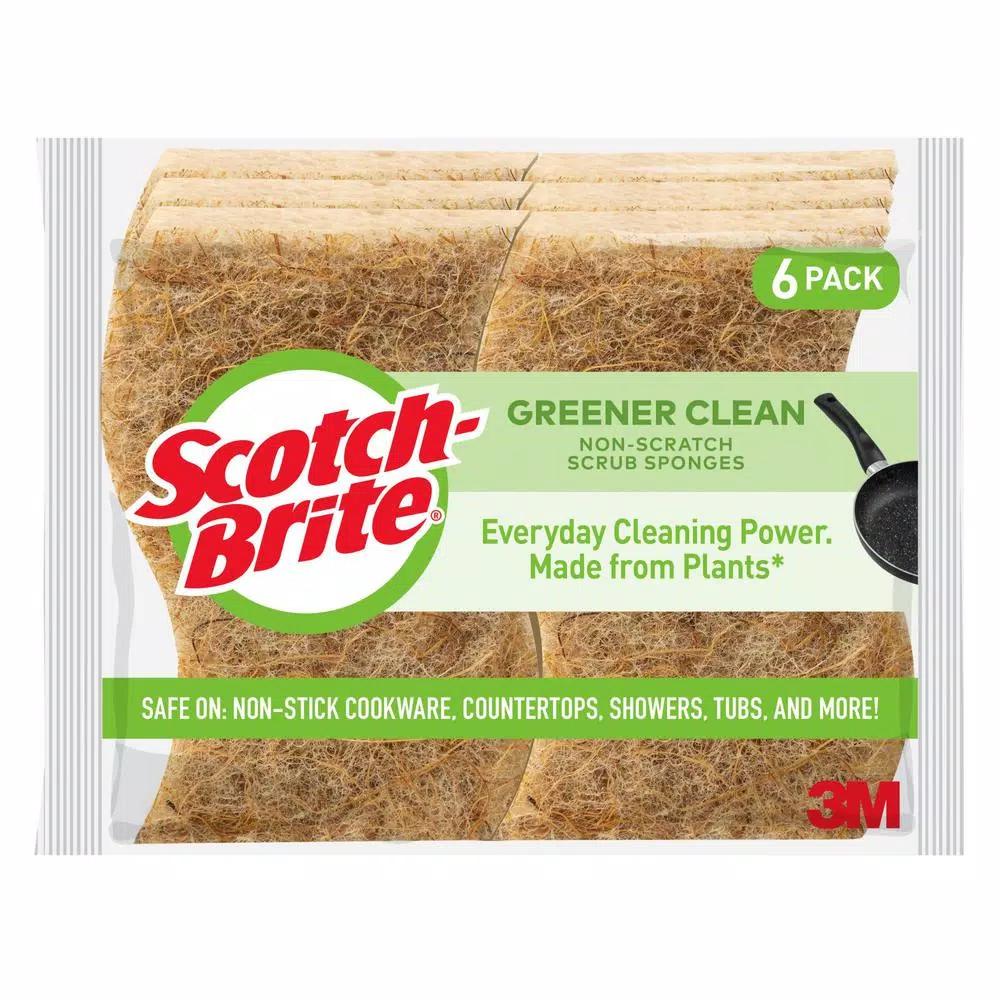Scotch-Brite Greener Clean Non-Scratch Scrub Sponges, 2.7 in., 6-Pack