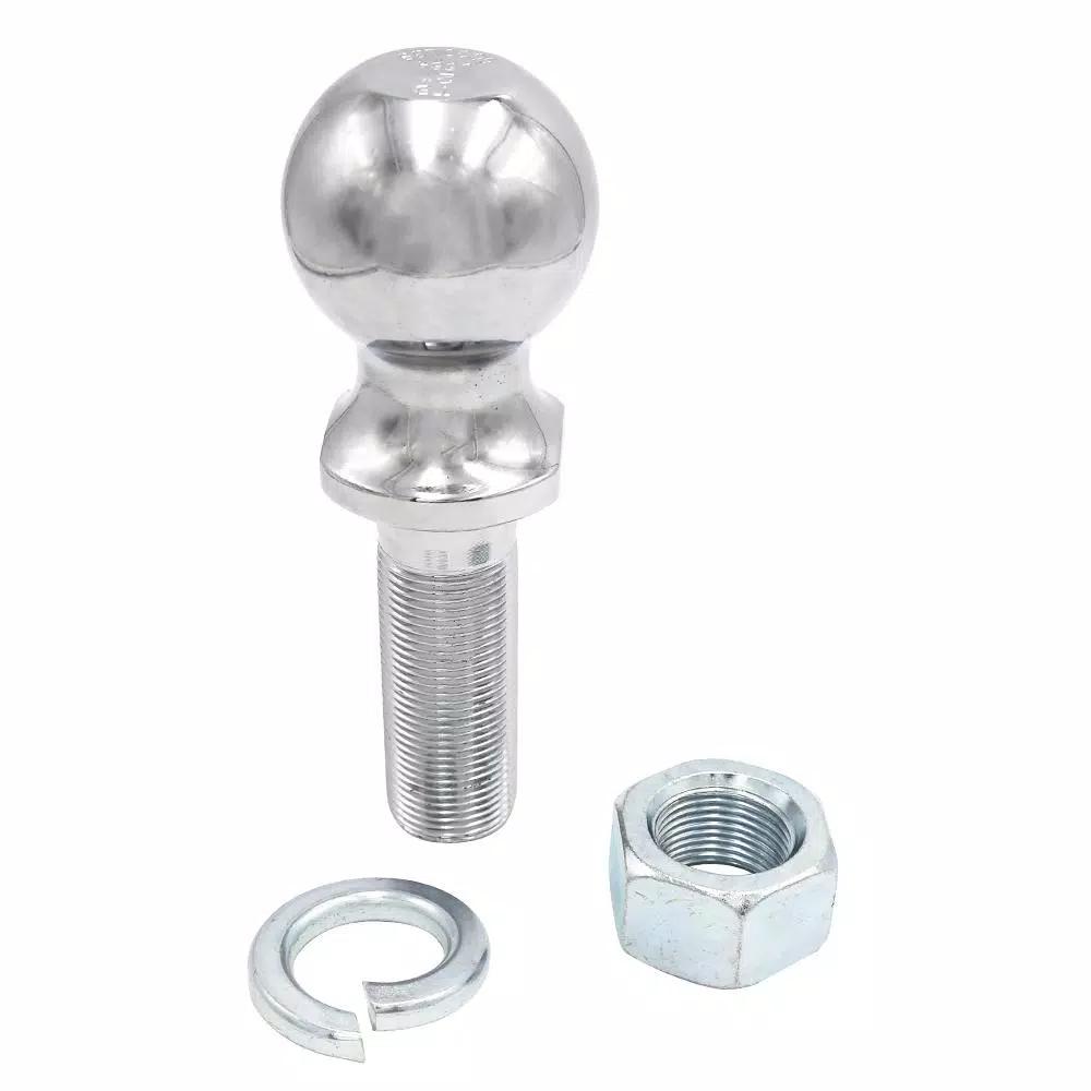 TowSmart 2 in. Chrome Hitch Ball, 5000 lb. Capacity, 1 in. x 3 in. Shank