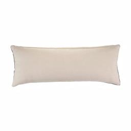 LR Home Embroidered Ethnic Floral Throw Pillow, 14 x 36 in, Gray and Cream Cotton thumbnail 3