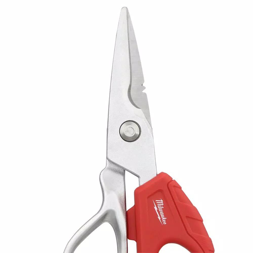 Milwaukee Electrician Snips with Bolt Lock Technology and Ergonomic Handles