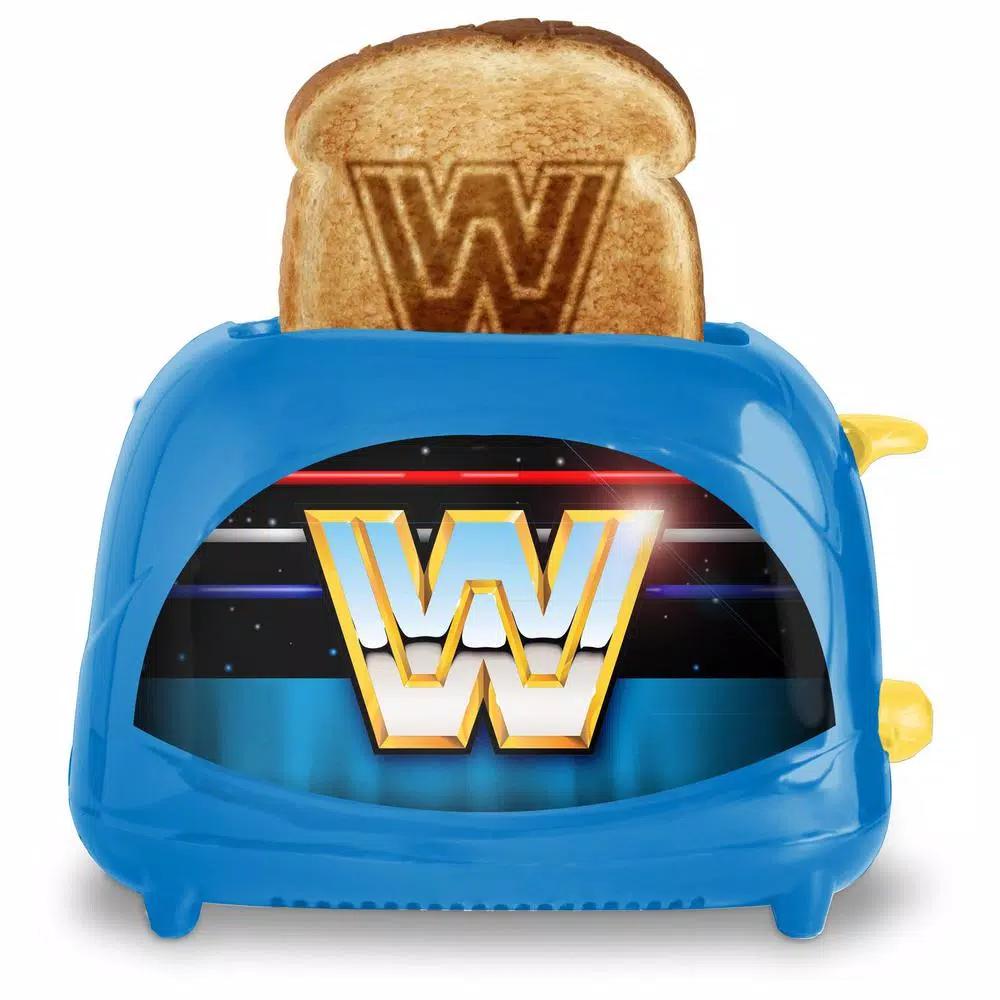Uncanny Brands WWE Retro Blue Two-Slice Toaster, 600W