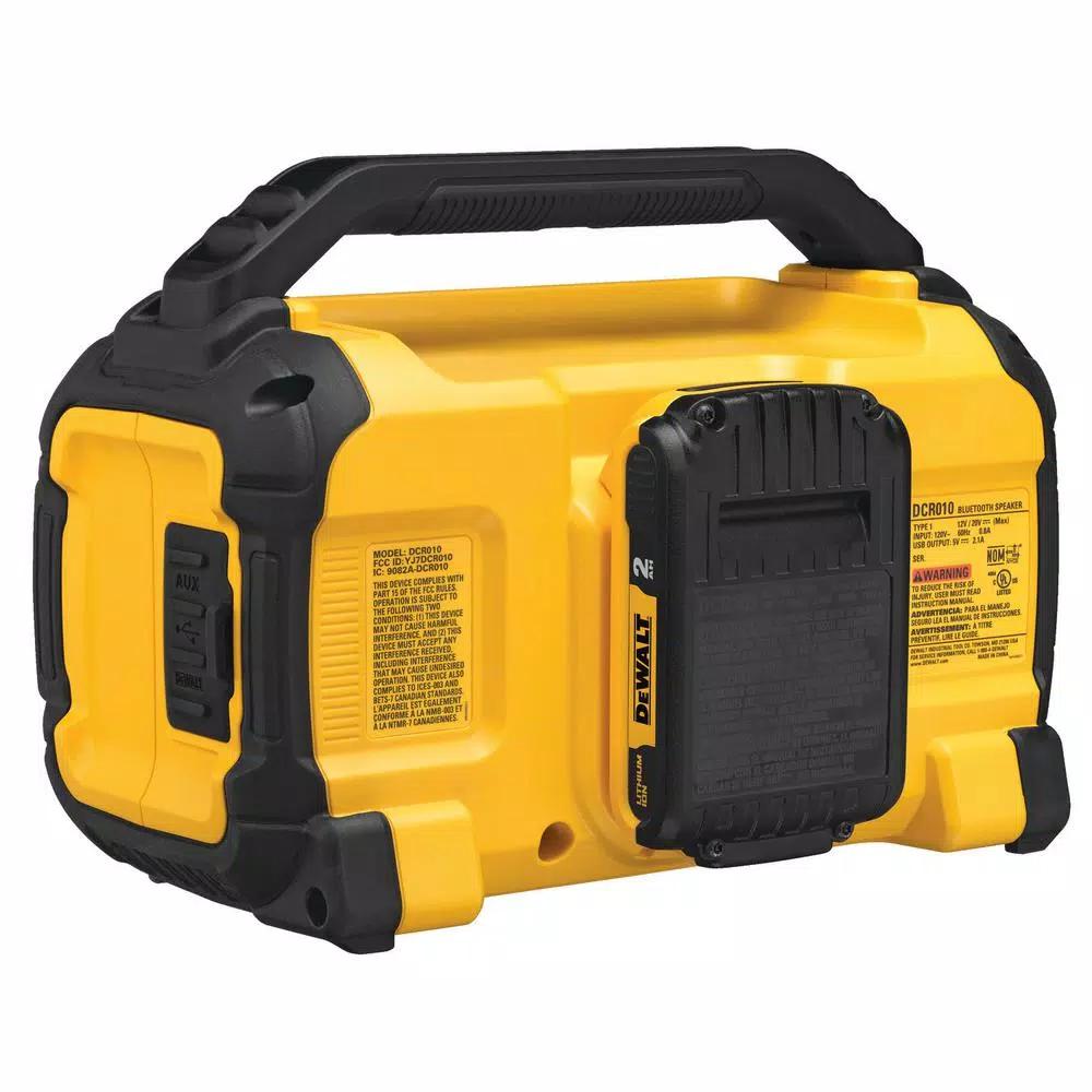 DEWALT 20V MAX Bluetooth Jobsite Speaker Kit with 3.0 Ah Battery and Charger