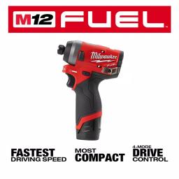 Milwaukee M12 FUEL 12V Li-Ion Brushless 4-Tool Combo Kit with Hammer Drill, Impact Driver, Ratchet & Inflator thumbnail 4