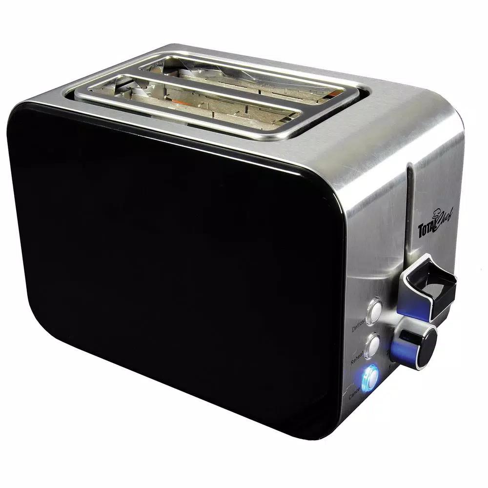 Total Chef 2-Slice Stainless Steel Toaster with 7 Browning Settings and 800W Power