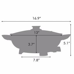 Boyel Living 1400W Professional Non-Stick Copper Electric Skillet, 13 in. Jumbo Capacity, Red thumbnail 4