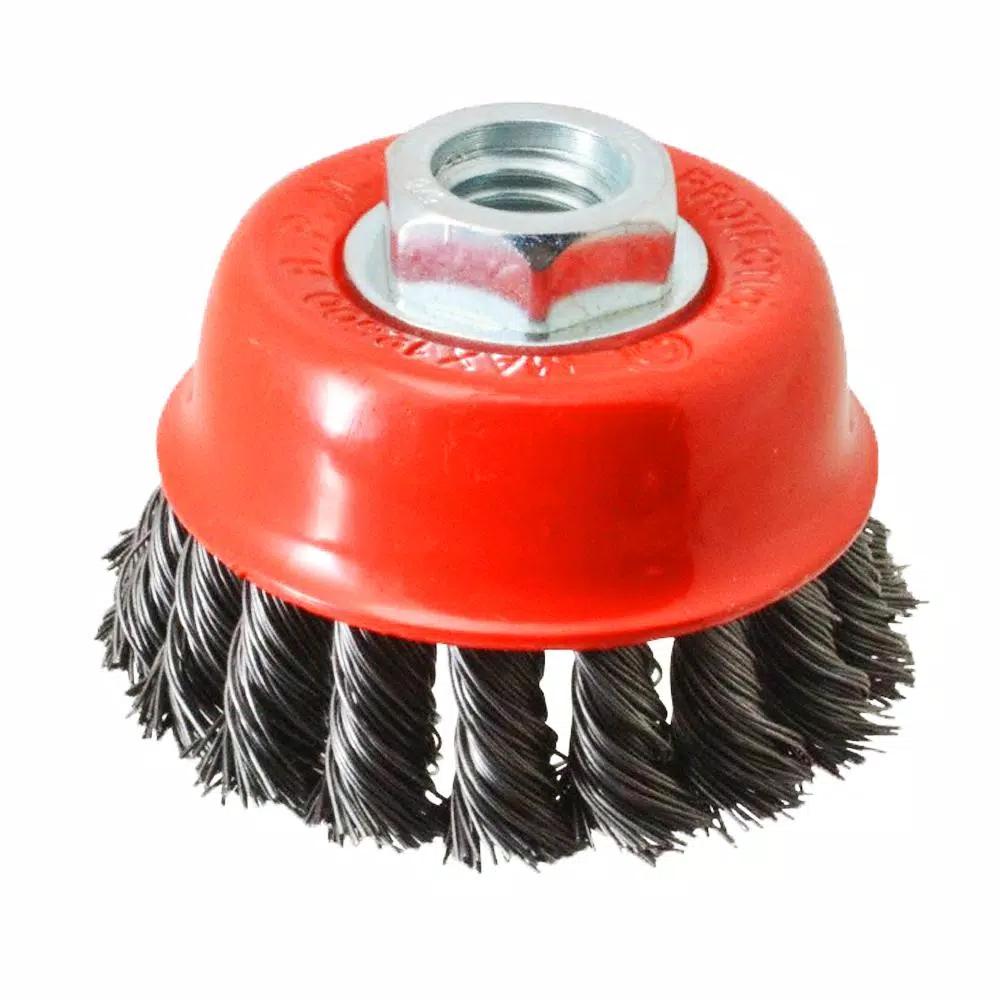 Robtec 4 in. Steel Wire Knotted Cup Brush for Angle Grinders