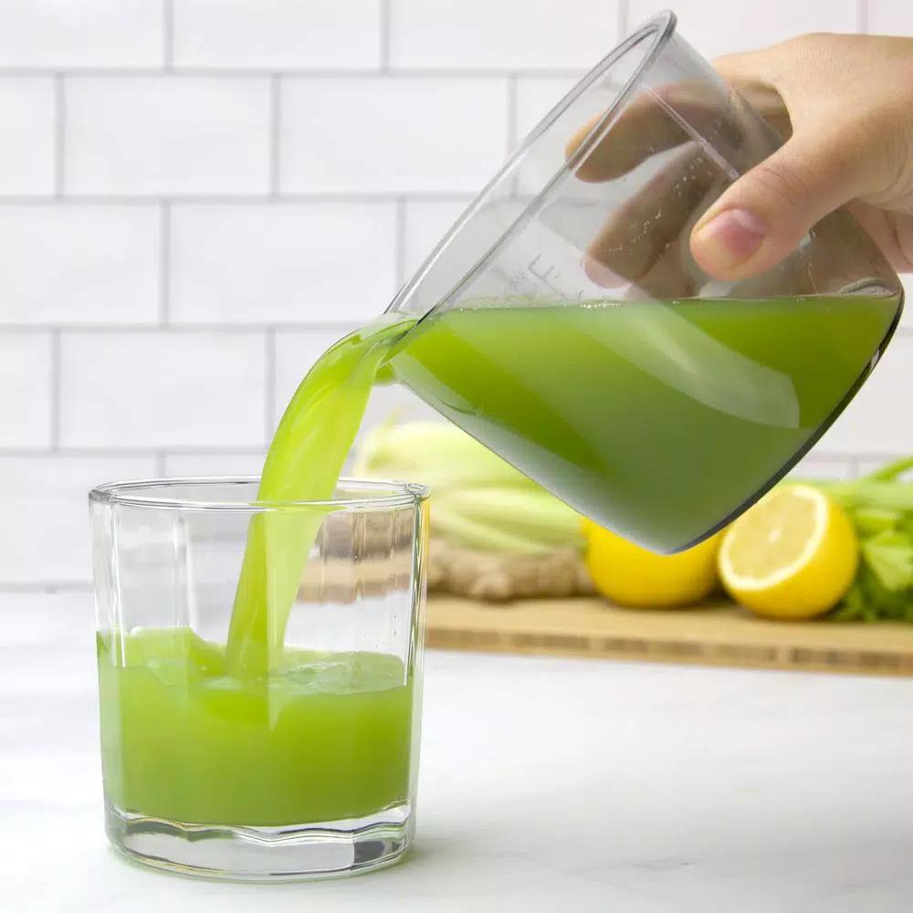 West Bend Cold Press Juicer, Masticating Slow Juicer for Fruits, Vegetables and Greens, Gray