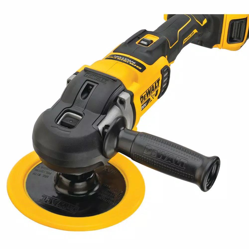 DEWALT 20V MAX XR Cordless Brushless 7 in. Variable Speed Rotary Polisher Kit with (2) 5.0 Ah Batteries & Charger
