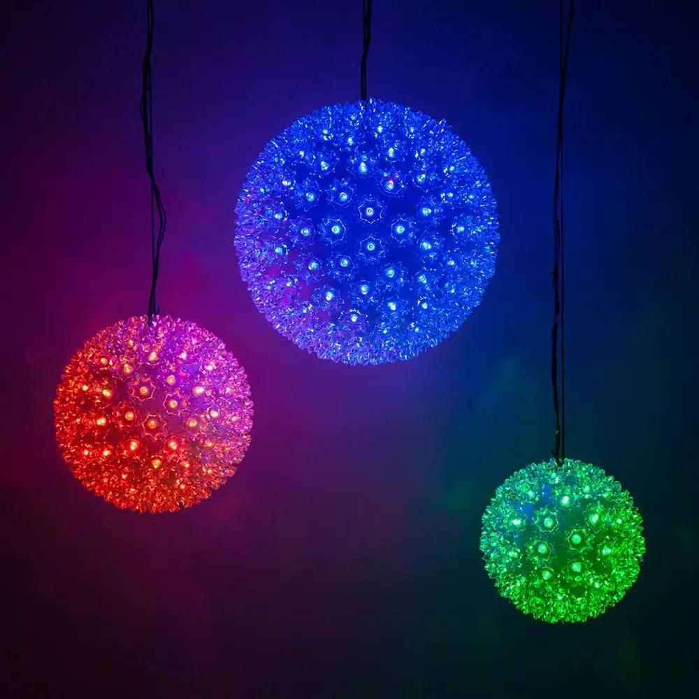Wintergreen Lighting 7.5 in. 120-Light RGB Color Changing LED Starlight Sphere with Remote