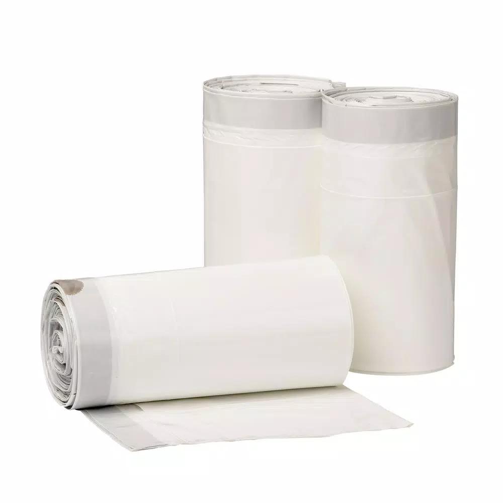 HDX 18 Gal. Kitchen and Compactor Drawstring Trash Bags, White, 90-Count