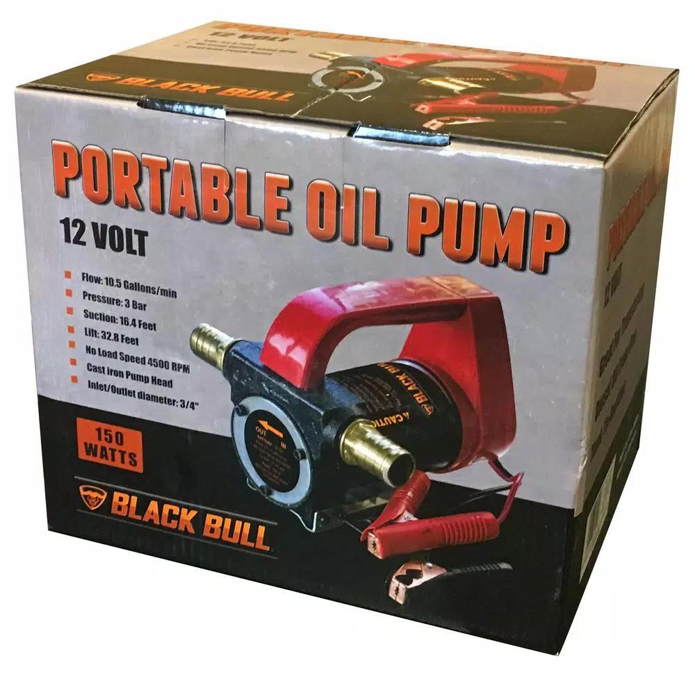 BLACK BULL 12V Portable Diesel Oil Pump, 10.5 GPM High Flow Rate