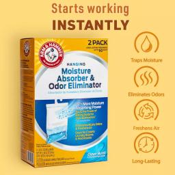 Arm & Hammer Moisture Absorber and Odor Eliminator, Clean Burst Scent, 16 oz. (2-Pack) thumbnail 7