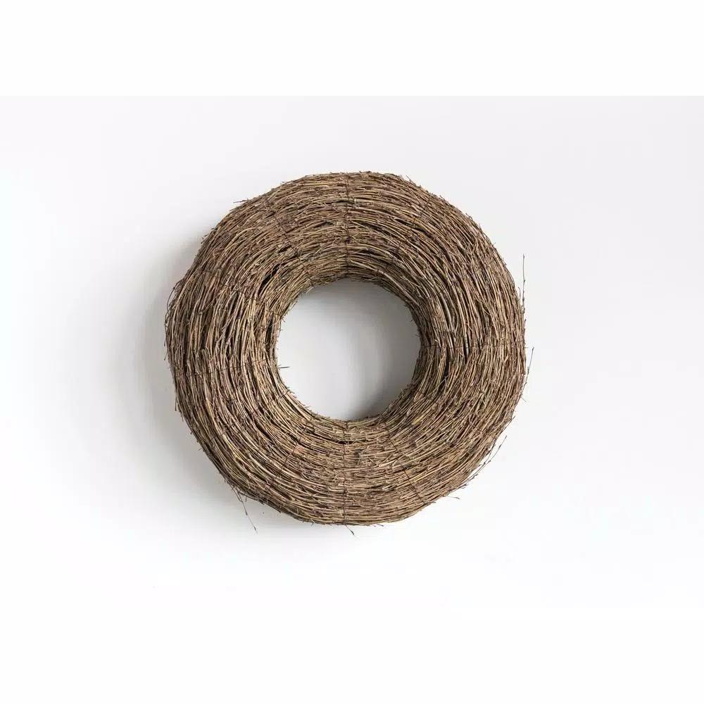 3R Studios 22 in. Natural Bamboo Branch Wreath - Brown Coastal Style Round Decor