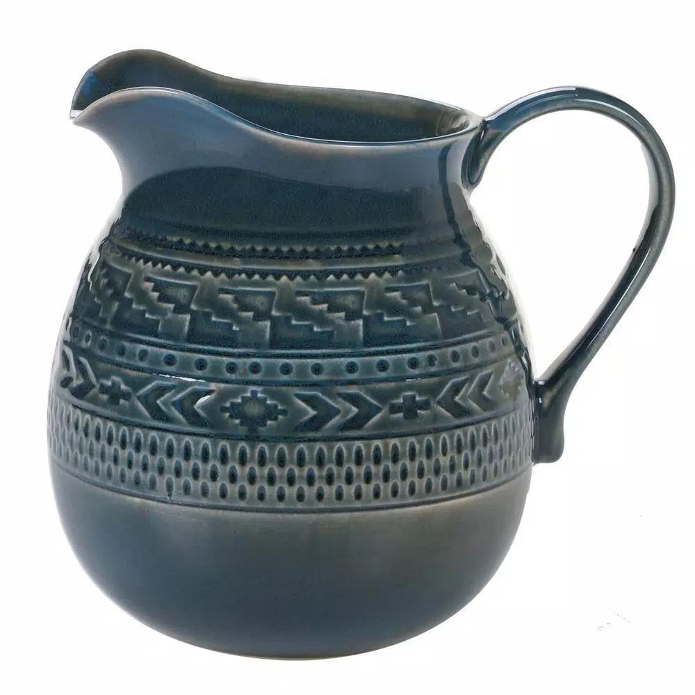 Certified International Aztec Teal 80 oz. Ceramic Pitcher
