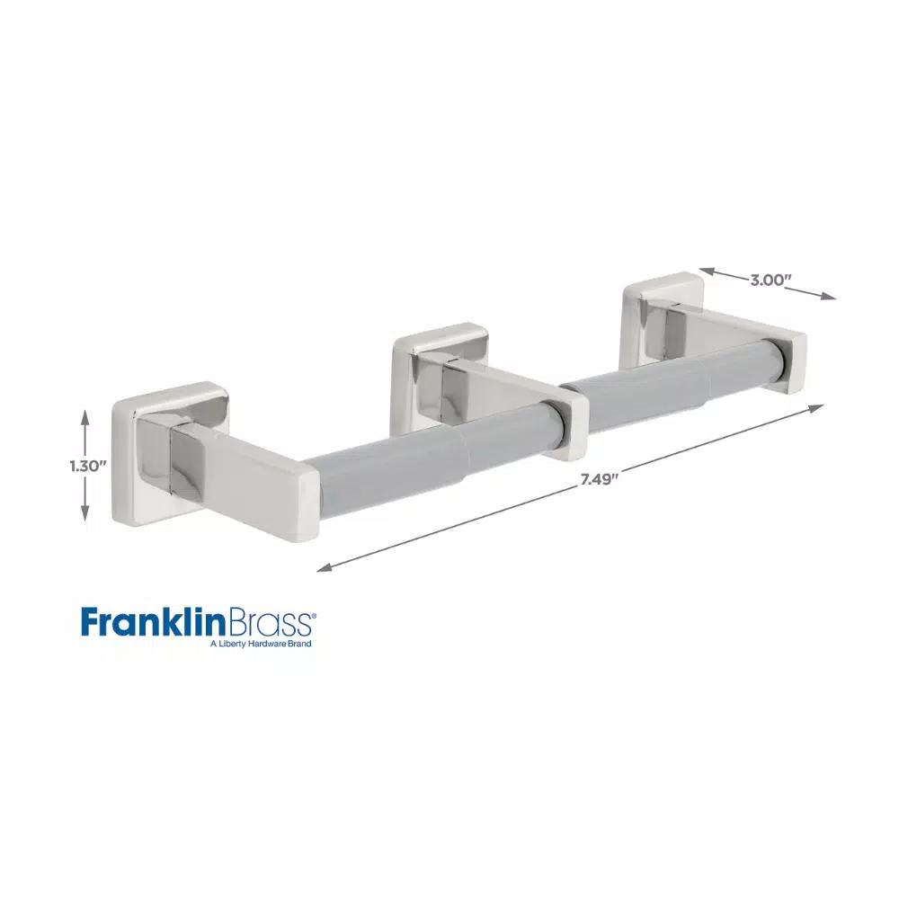 Franklin Brass Century Triple Post Toilet Paper Holder, Polished Stainless Steel