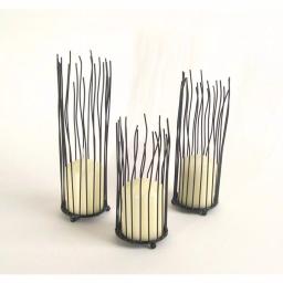 DANYA B Willow Black Iron Pillar Candle Holder Set of 3 thumbnail 1