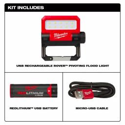 Milwaukee USB Rechargeable ROVER Pivoting LED Flood Light, 550 Lumens thumbnail 2