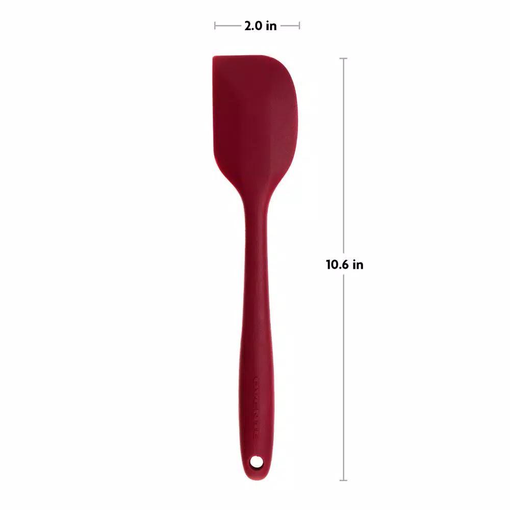 Ovente Premium Silicone Spatula with Stainless Steel Core, Heat-Resistant 500°F, Red