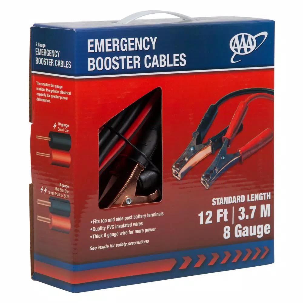AAA 12 ft. 8 Gauge Emergency Booster Cables