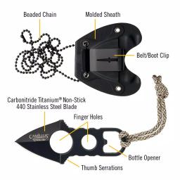 Camillus Heater Boot Neck Knife, 440 Stainless Steel Double Edge Dagger with Bottle Opener thumbnail 7