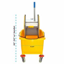 Alpine Industries 36 Qt. Mop Bucket with Down Press Wringer, Yellow thumbnail 2