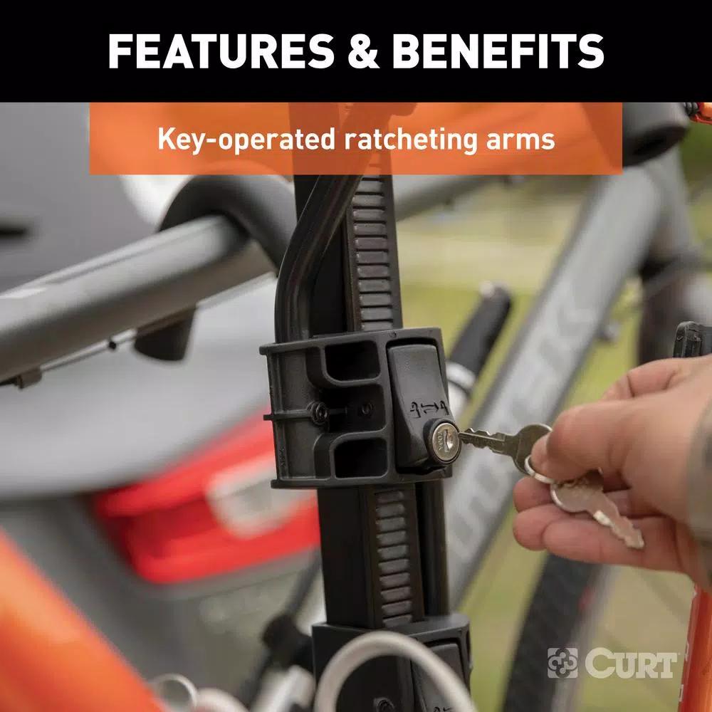 CURT 2-Bike Tray-Style Hitch-Mounted Bike Rack, 1-1/4" or 2" Receiver