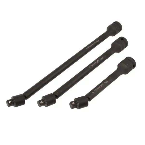 STEELMAN PRO 3-Piece Pinless Swivel Impact Extension Adapter Set, 1/2 in. Drive to 3/8 in. Drive