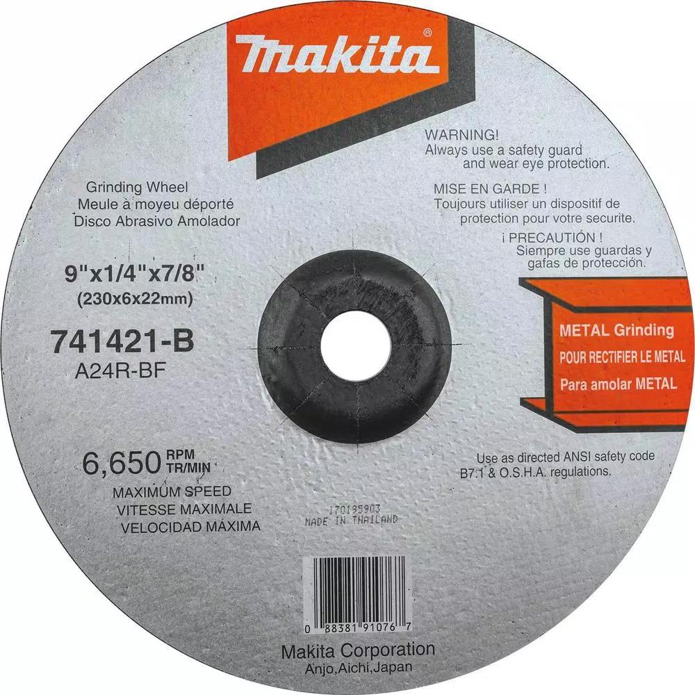 Makita 18V X2 LXT (36V) 9 in. Brushless Paddle Switch Angle Grinder Kit with 5.0 Ah Batteries & Grinding Wheels