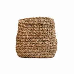 Zentique Hand Woven Seagrass Concave Decorative Basket, Medium, Brown thumbnail 1